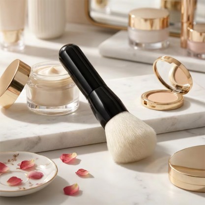 Wooden Handle Aluminum Tube Face Concealer Brush Ultra Soft Bristles Wooden Handle Aluminum Tube Face Concealer Brush Ultra Soft Bristles